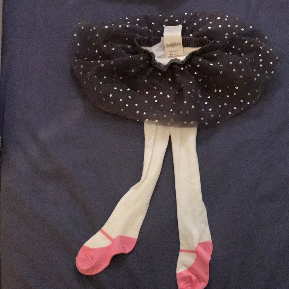 Gymboree footed fashion tights with tutu attached